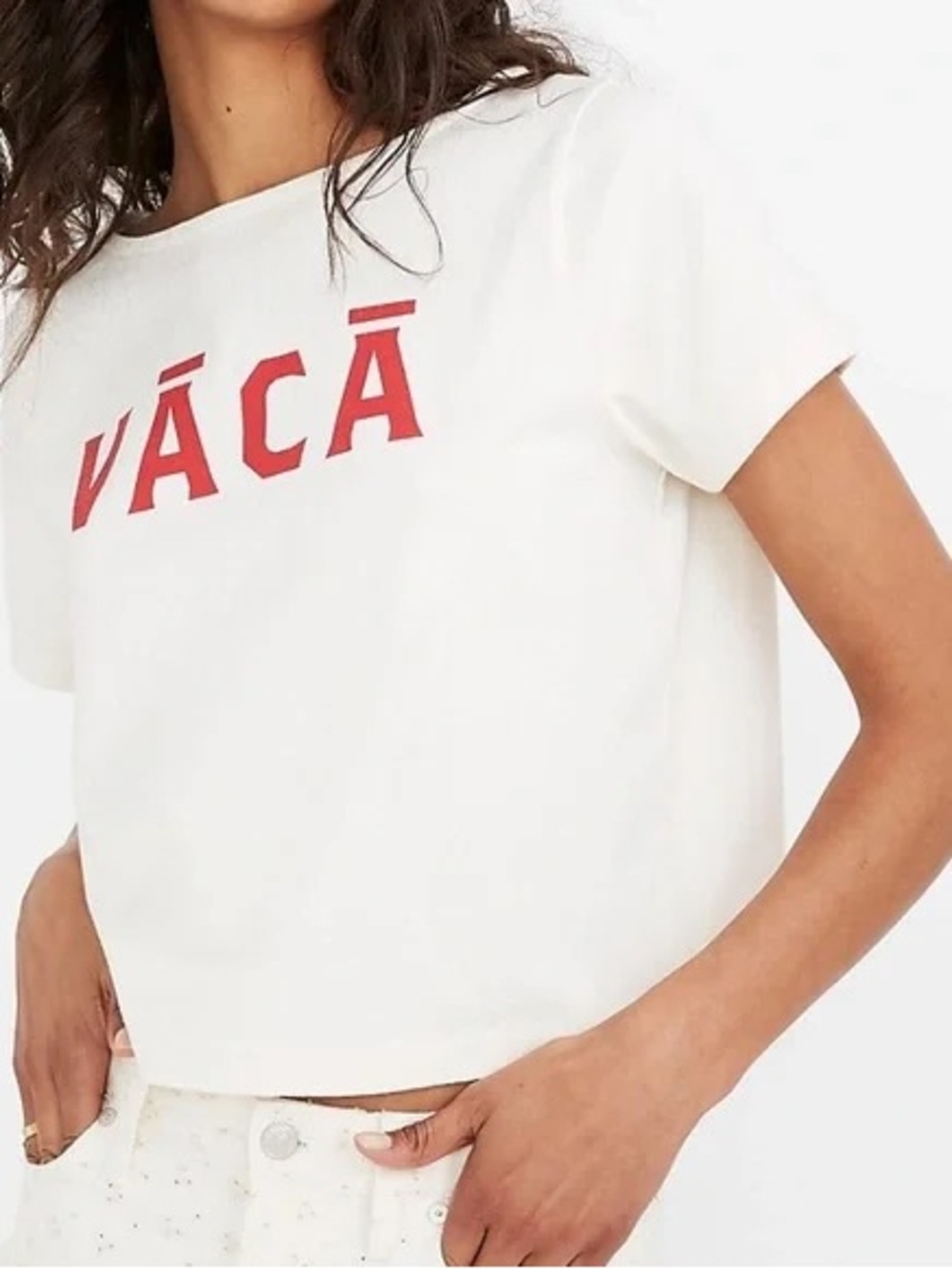 Madewell Vaca Graphic Setlist Boxy Tee – Off-White/Red